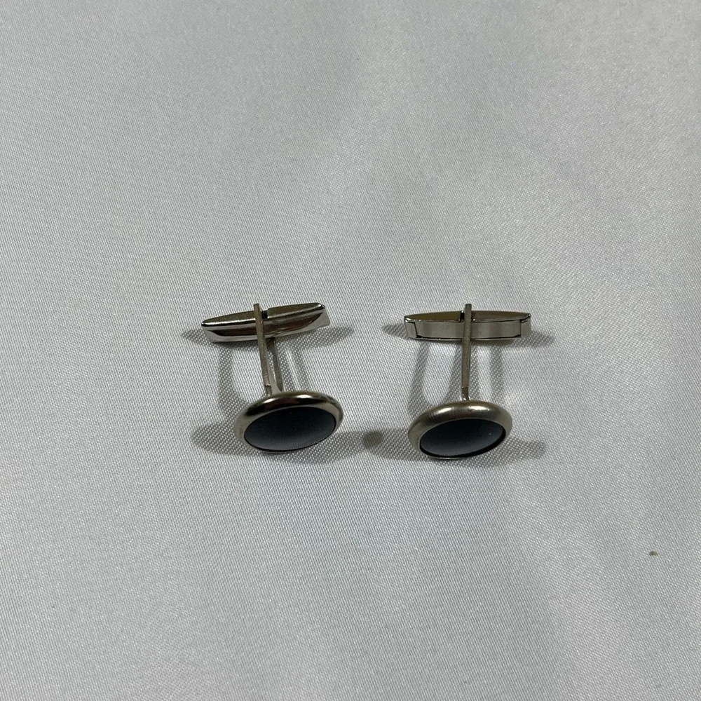 Cufflinks and Studs Set Men Silver Grey Formal Tuxedo Accessories